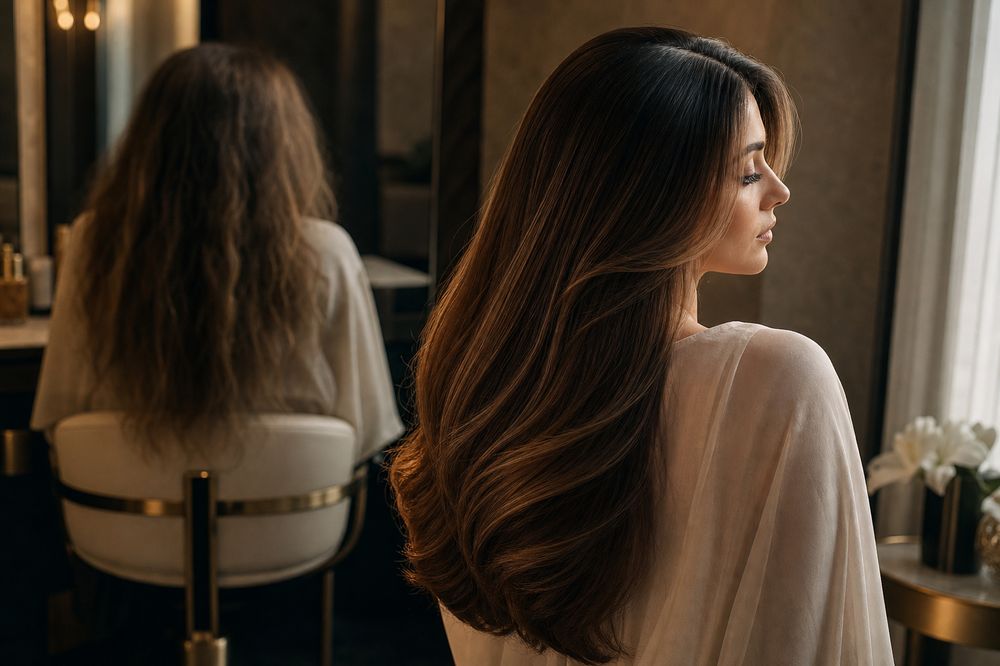 Glass keratin finish
